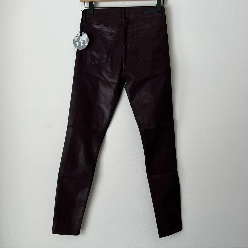 Articles of Society Hilary Burgundy High Rise Coated Skinny Jeans